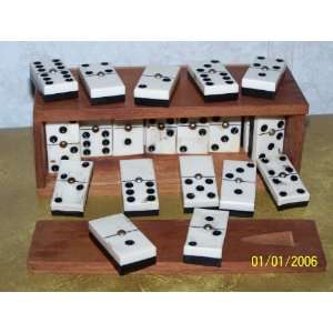  OLD GAME Antique Gorgeous Rare Set of Dominoes in Wooden 