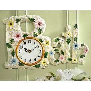  Floral Bathroom Bath Clock 