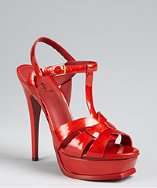 Yves Saint Laurent red patent leather