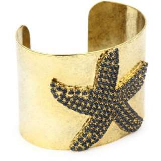 Cocotay Social Swarovski Crystal Indigo Starfish Cuff Bracelet 