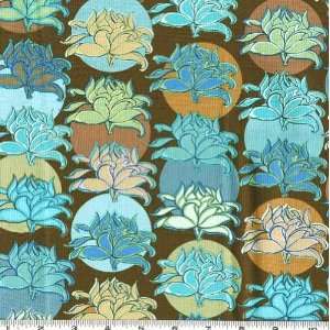  45 Wide Potpourri Blossoms Brown Fabric By The Yard 