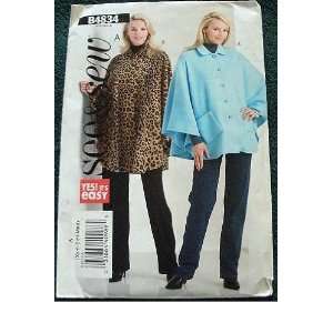  MISSES PONCHO SIZE XS MED RATED EASY SEE & SEW PATTERN 