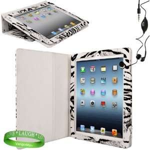  Black and White Tiger iPad Skin Cover Case Stand with 