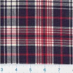  45 Wide Regular Plaid Red/Navy Fabric By The Yard Arts 