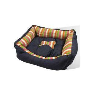  New Stripes Print Dog or Cat Luxury Plush Small Pet Bed 