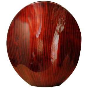  Large Round Ruby Brown Shell Vase
