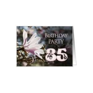  85th birthday party invitation with magnolias Card Toys 