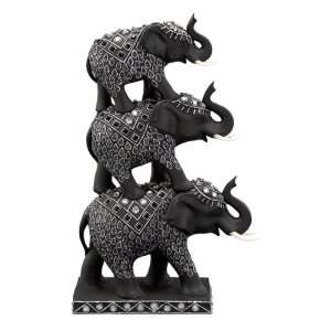  Stack/3 Trunk Up Elephant Cold Cast Statue Sculpture