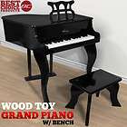   Piano With Bench Solid Wood Construction Black Kids Piano W/ Bench