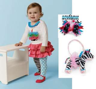 Mud Pie Baby Girls Wild Child Zebra Skirt Tights Birthday Cupcake Set 
