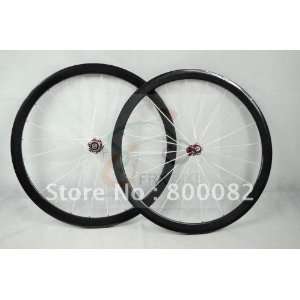 carbon wheelsets 38mm clincher with red hub  Sports 