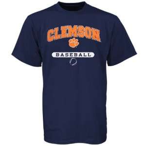   Russell Clemson Tigers Navy Blue Baseball T shirt