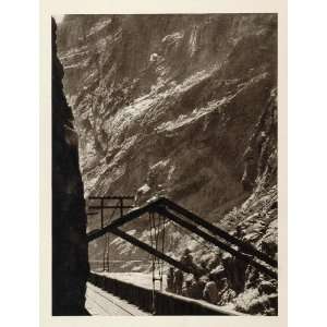  1927 Hanging Bridge Royal Gorge Colorado Photogravure 