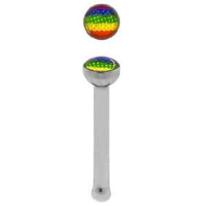  Rainbow Nose Dome Ring   