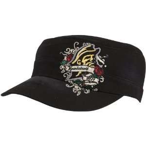   Ladies Black Eve Adjustable Military Style Hat