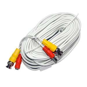   Electronics 60 ft BNC & DC Siamese Cable (White) (4pc)