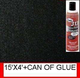 15ftx4ft Black Liner Speaker Box Carpet +1 CAN instant tack GLUE 