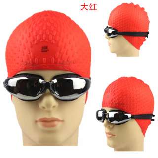 Unisex Silicon Sized Large Hair Head Swim Caps Water drop Hats  