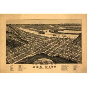  1880 map of Red Wing, Minnesota