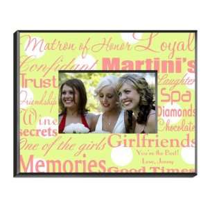   Favors Personalized Matron of Honor Polka Dots on Green Picture Frame