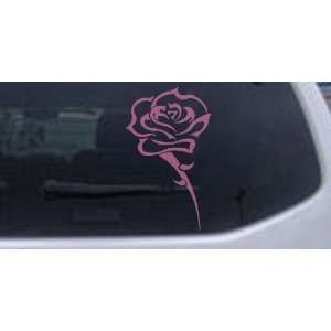 Single Open Rose Car Window Wall Laptop Decal Sticker    Pink 14in X 8 