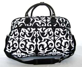   Tote Bag Gym Case Upright Rolling Luggage/Wheels Travel Floral  