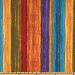  44 Wide Flirtation Stripes Teal/Gold/Purple Fabric By 