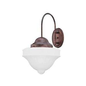  Nulco Lighting Tribeca Sconce with White Glass in Aged 