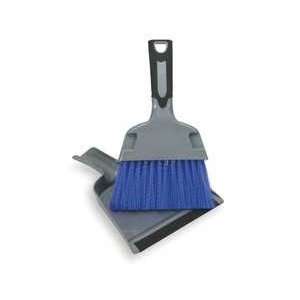 Tough Guy 2ZPC5 Mini Dust Pan With Brush, Silver And Blue  