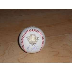  Signed Nelson Cruz Baseball   2010 World Series 