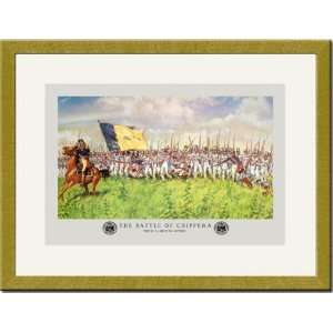   Gold Framed/Matted Print 17x23, The Battle of Chippewa