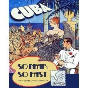 Cuba So near, So fast. Vintage Cuban Ad.