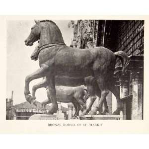1905 Print St. Marks Basilica Cathedral Bronze Equestrian Horse 