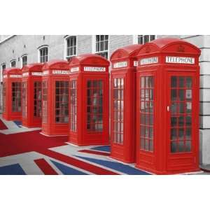    London Phoneboxes   Union Flag   23.8x35.7 inches