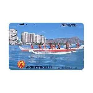 Collectible Phone Card 3u Aloha Festivals 93   Canoe (Telephone 