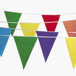 100 Multi Color Flag Pennant Banner Party Decor 0726528013451  