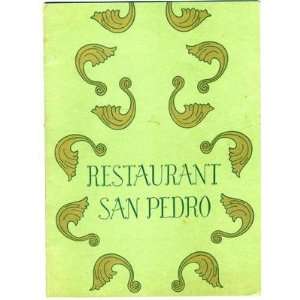  Restaurant San Pedro Menu 1930s California Everything 