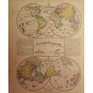  Antique Map of the World, 1854