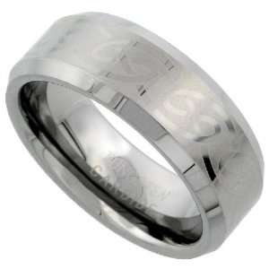   mm Comfort Fit Flat Wedding Band Ring w/ Simple Celtic Knot Pattern 7