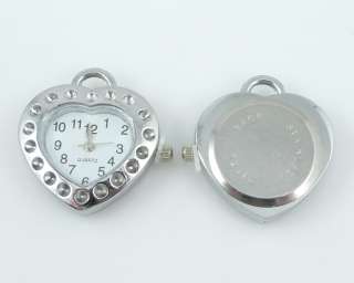 5pcs Quartz Silver Watch Face Heart Charm Style Freeship W6