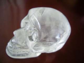 135g Natural CLEAR Quartz crystal SKULL Carving  