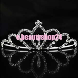 Fashion Bridal Rhinestone Crown Hair Comb Pin Tiara 4.5 x 11cm  