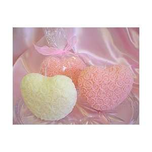  12 Pink Rose Heart Candle