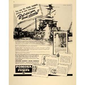   Pumps Pearl Harbor USS California   Original Print Ad