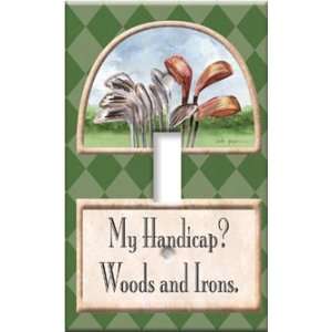    Switch Plate Cover Art Woods & Irons Golf S
