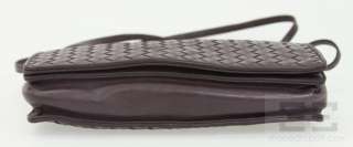 Bottega Veneta Plum Purple Intrecciato Leather Crossbody Flap Handbag 