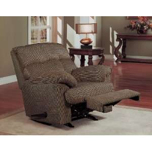  Brown Chenille Fabric Motion Recliner Sofa Chair