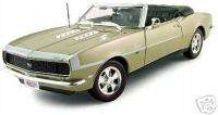    GOLD 118 1968 CHEVROLET CAMARO RS/SS 396 CONVERTIBLE DIECAST MODEL