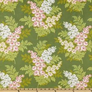  56 Wide Nicey Jane Laminated Cotton Picnic Bouquet Moss 