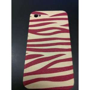  Iphone 4 Zebra Style Red Hard Back Case 